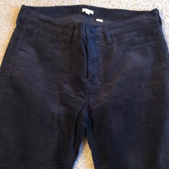 J Crew Black Velvet Mid Rise Jean jeans  size 32 pants zip up - Picture 3 of 5